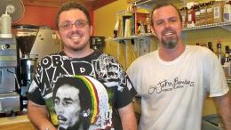 James Schierloh, left, and Dennis Ransehousen at their business, Mocha Jumbies Cafe. James Schierloh, left, and Dennis Ransehousen at their business, Mocha Jumbies Cafe.